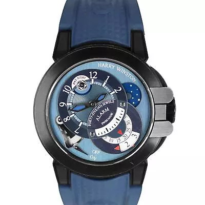 Harry Winston Project Z6 Blue 44mm Ocean Collection Alarm Steel OCEMAL44 Watch • $10998.01