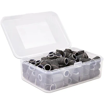 PANA 100 Pieces Nail Sanding Bands For Nail Drill Bits File (120 Grit Black) • $9.49