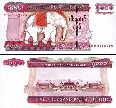 Myanmar 5000 Kyats 2015 UNC P-83 • $8.39