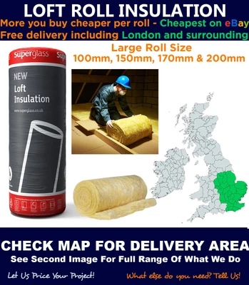 £586.50 • Buy Loft Roll Insulation - Superglass / Isover / Knauf - Fast Delivery - Check Map