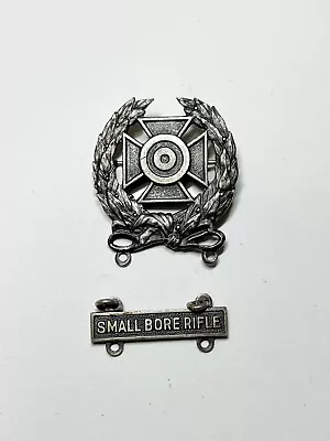 Vintage Military Marksman Badge W Small Bore Rifle Ladder Bar Sterling Lapel Pin • $19.95