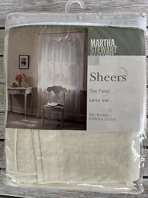 1 New Martha Stewart Everyday Swiss Dot Window Panel Curtain Sheer Cream 56X63 • $29