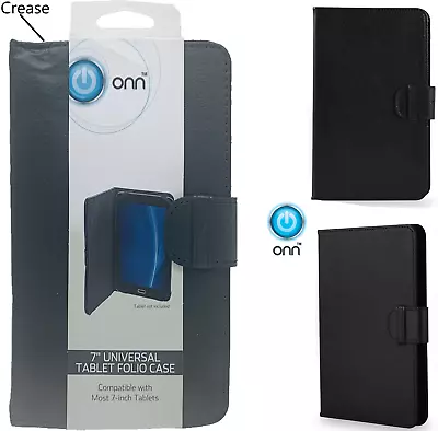 Onn 7  Universal Android Tablet Smart Device Folio Case Soft Microfiber Black Dm • $9.99