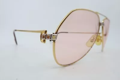 Vintage Cartier PARIS Sunglasses Gold Plated Vendome Santos 59-14 140 SL# 062212 • $24.89