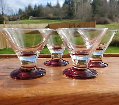 4 Pier 1 Red Footed Mini Liquor Cocktail Glasses Dessert Cosmopolitan Shot  • $26.95