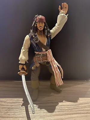 Pirates Of The Caribbean Captain Jack Sparrow 7  Inch Figure Zizzle Disney SWORD • £5.99