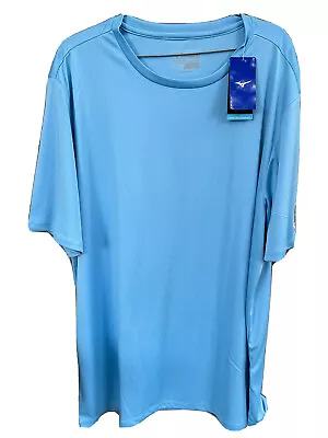 MIZUNO Performance Pull-over Short Sleeve T-Shirt XXL Light Blue • $14.75