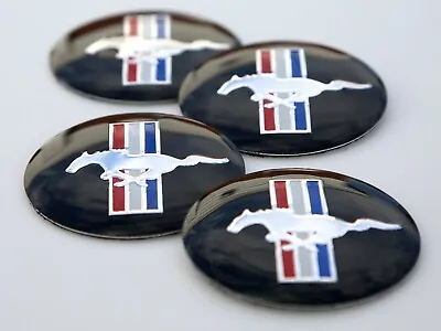 4x FORD MUSTANG Wheel Center Hub Cap Sticker Decal 2.20  DOME SHAPE • $10.80