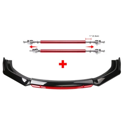 $56.90 • Buy For VW Jetta MK6 MK7 Car Front Bumper Lip Spoiler Splitter Body Kit + Strut Rods