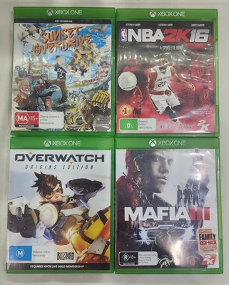 $30 • Buy XBOX One Game Bundle X4 Games Mafia 3, NBA 2016, Overwatch, Overdrive 