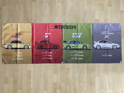 Mitsubishi Lancer EVO Flag Engines Evolution CD9A CE9A CP9A Banner 2x6 Ft Poster • $21.99