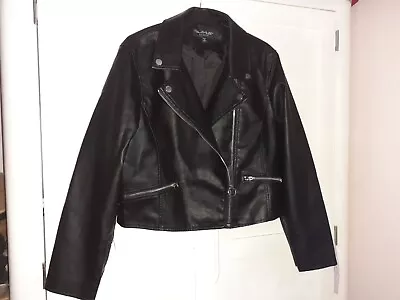Miss Selfridge Faux Leather Bikers Jacket Size 16  • £28