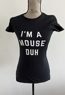 Mean Girls T Shirt Im A Mouse Duh Movie Quote Size Small Black Short Sleeve • $16