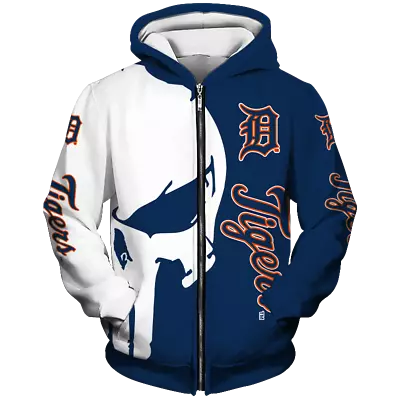 Detroit Tigers Men's Zipper Hoodie Sweatshirt Hooded Coat Sports Jacket Outwear • $33.24