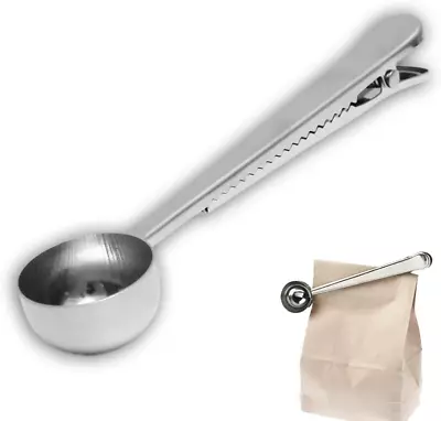 7Inch Coffee Scoop With Bag ClipCoffee Spoon MeasuringFor Ground Coffee And Be • £5.98