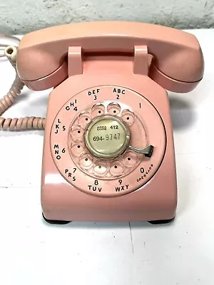 ✨Vintage 1960s MCM PINK Rotary Phone Model 500 Bell System Western Electric✨ • $50