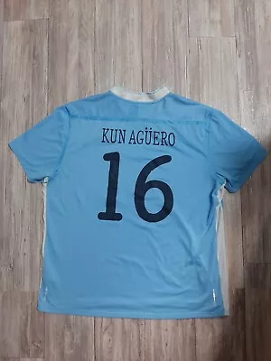 Manchester City 2011/12 Rare Football Jersey #16 Kun Aguero Soccer Size Large  • $79.99