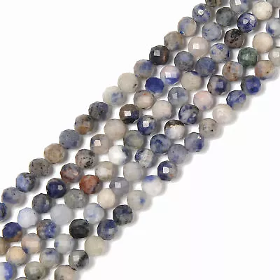 Natural White Sodalite Faceted Round Beads Size 4.5mm 15.5'' Strand • $5.99