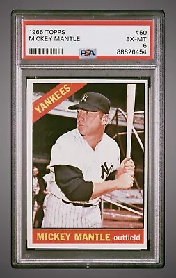 1966 Topps #50 Mickey Mantle PSA 6 NY Yankees • $619.99