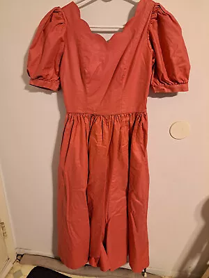 Vintage Laura Ashley Tea Rose Polished Cotton Tea Dress #1 Size 8  • $49.99