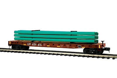 MTH 20-95559 UNION PACIFIC FLAT CAR With PIPE LOAD PREMIER O GA 3 RAIL RD#659420 • $74.93