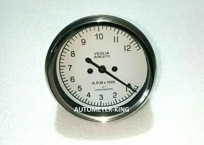 Veglia Borletti Tachometer WHITE FACE DUCATI 12000 Rpm 4:1 Replica • $19.80