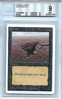 MTG Unlimited Sinkhole Magic WOTC BGS 9.0 (9) Mint Magic  Card Amricons 1550 • $299.99