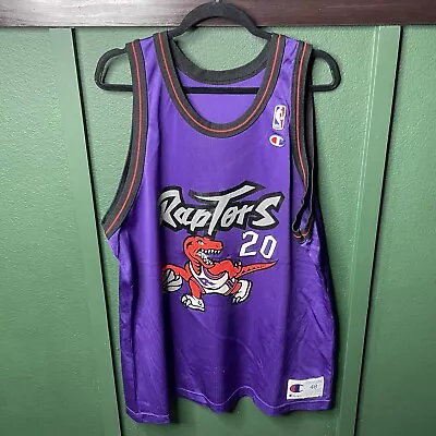 Vintage 90s Champion Damon Stoudamire Toronto Raptors NBA Team Jersey Size 48 • $64.99