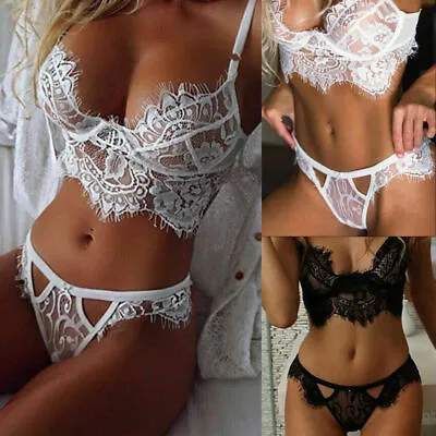 £3.22 • Buy Womens Ladies Sexy Lingerie Lace Bra Set Thong Nightwear Underwear Valentine