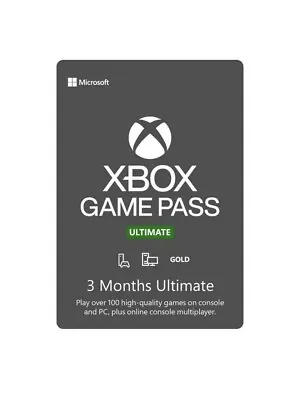 Xbox Game Pass Ultimate 3 Months Gold Membership (BRAND NEW SINGLE CODE USA) • $42.99