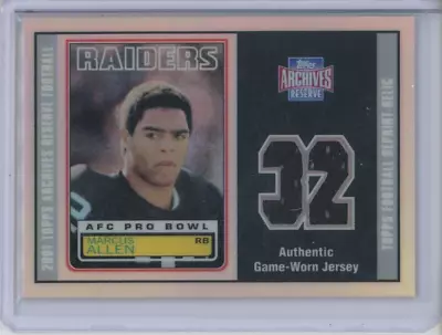 Marcus Allen Game-worn Jersey Patch 1983 Topps Archives Reserve Refractor #32 • $14.99