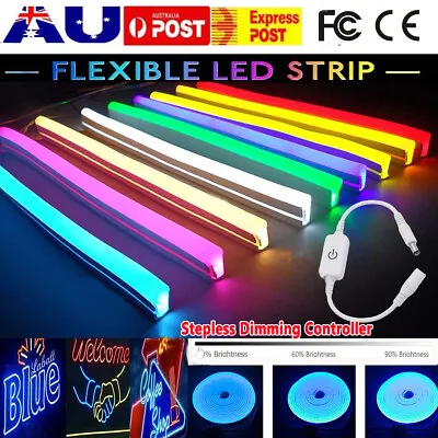 $6.99 • Buy 5M-20M LED Strip Neon Rope Lights Dimmable Waterproof Flex DC 12V Tube Bar Sign