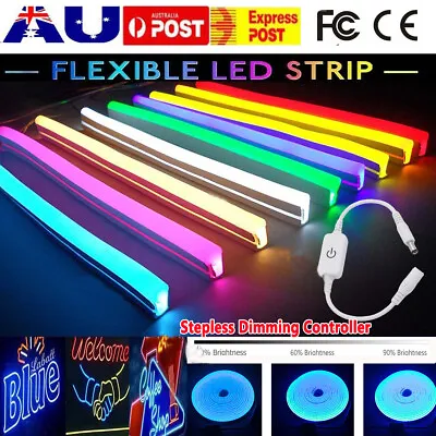 5M-20M LED Strip Neon Rope Lights Dimmable Waterproof Flex DC 12V Tube Bar Sign • $18.99