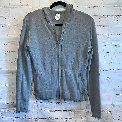 Title Nine Sweater Womens Small Gray Full Zip Front Hoodie Heathered Ribbed • $30