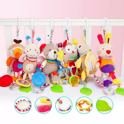 Baby Crib Pram Hanging Animal Handbell Rattles Stroller Car Seat Pushchair Toys • £8.54