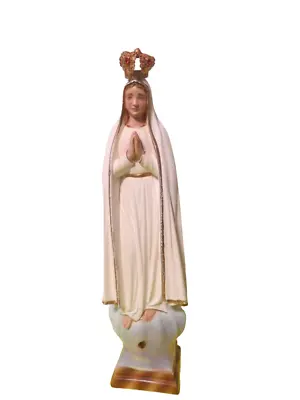 Vintage Our Lady Of Fatima Virgin Mary Religious Statue 19 T Crown Plaster Form • $160