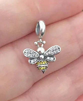 £13.49 • Buy Sparkling Bumble Bee Pendant Charm 925 Sterling Silver Cz