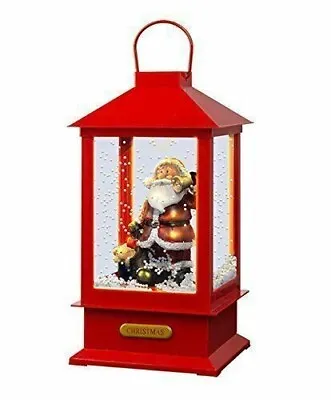 Christmas Musical Santa Claus Xmas Snowman With Music Light Snow Lantern • £8.99