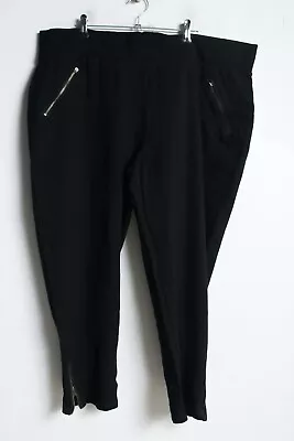 Next Womens Full Length Zip Hem Leggings - Black - Size 22 (g90) • £4.99