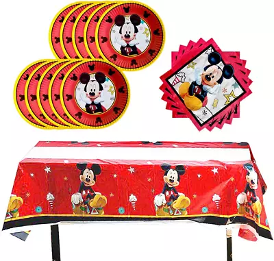 Birthday Party Supplies For Red Mickey Mouse Includes 20 Paper Plates - 20 Napk • $39.99