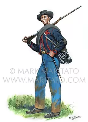 Mark Maritato Civil War Military Art Print 8th Missouri American Zouaves Signed  • $49.95