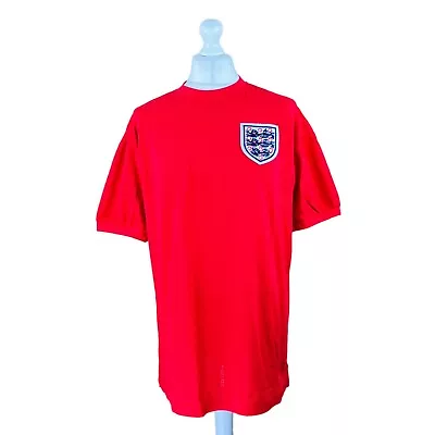 England International Red Retro Football T Shirt Score Draw Men’s Size XL • £25