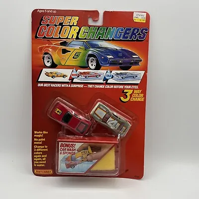 1988 Matchbox Super Color Changers 2 Car Pack W/Bonus Car Wash & Sponge. NIP • $25