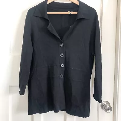 Marco Polo Black Button Up Long Sleeve Cardigan Size XL • £15.47