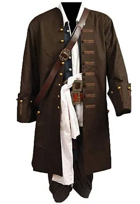 £54 • Buy Pirates Of The Caribbean Jack Sparrow Full Suit Cosplay Costume Outfit Coat Hot