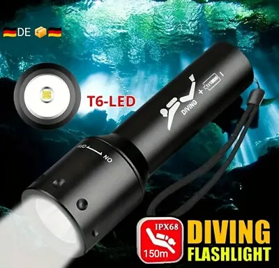 LED Professional Diving Diving Lamp Underwater Up To 150M IPX8 Waterproof Flashlight  • £39.97