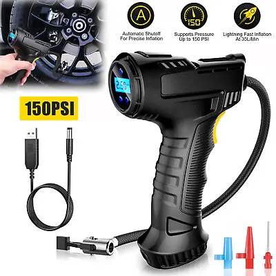 Handheld LCD Digital Air Compressor Pump Automatic Cordless Car Tyre Inflator  • $26.99