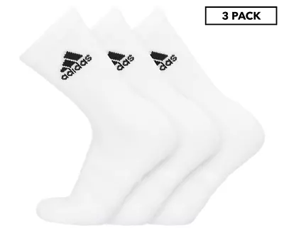 Adidas Men's Cushioned Crew Sock 3-Pack - White • $22.21