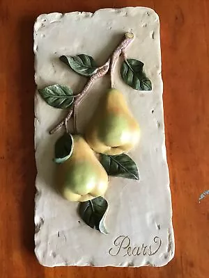 Decorative Wall Art 3D Tile Pears Ceramic Wall Decor 10” X 5 1/2”. Lovely! • $5.99