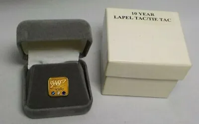 Vtg 10k Solid Gold Aaa Automotive 10 Year Service Award Lapel Pin Tie Tac Stones • $165.87